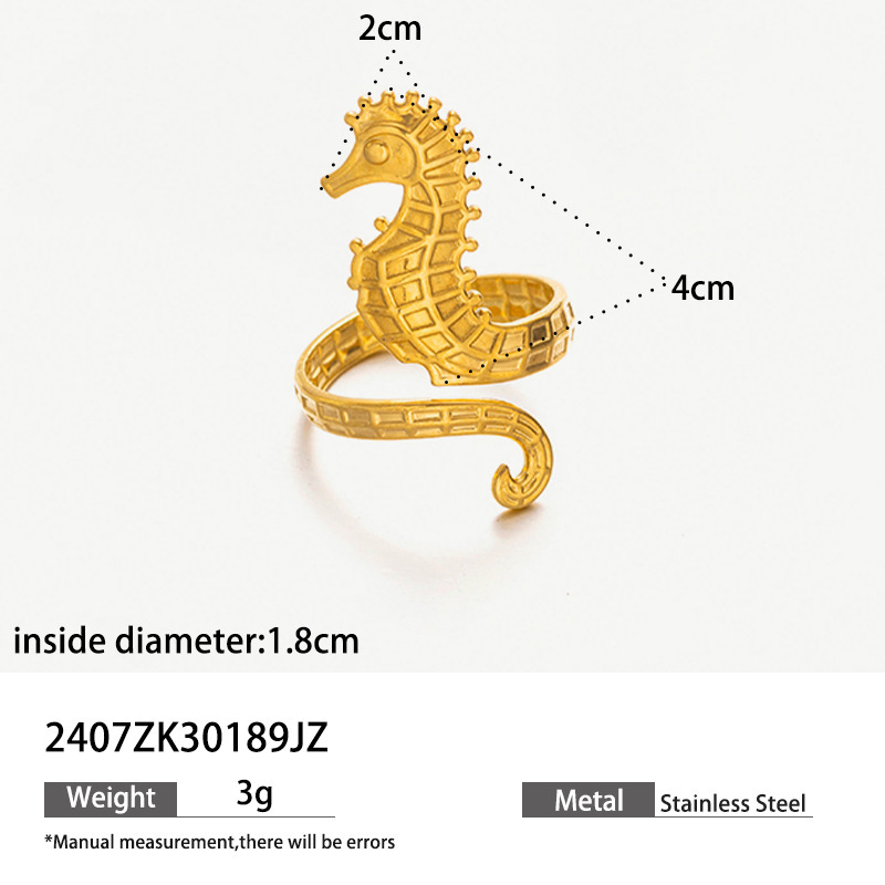 Ocean beach stainless steel ring niche design shell ring