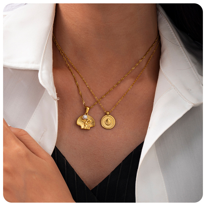 Summer Beach Style Shell Stainless Steel Necklace
