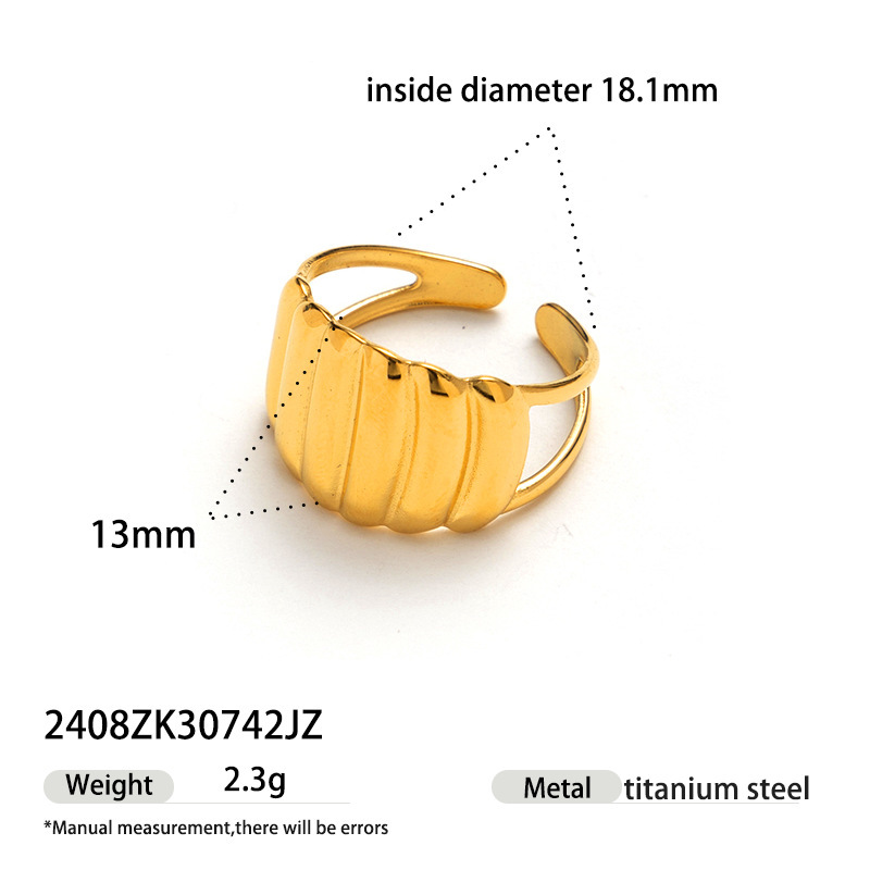 Oil dripping colored stainless steel ring high-grade 18k gold cute jewelry