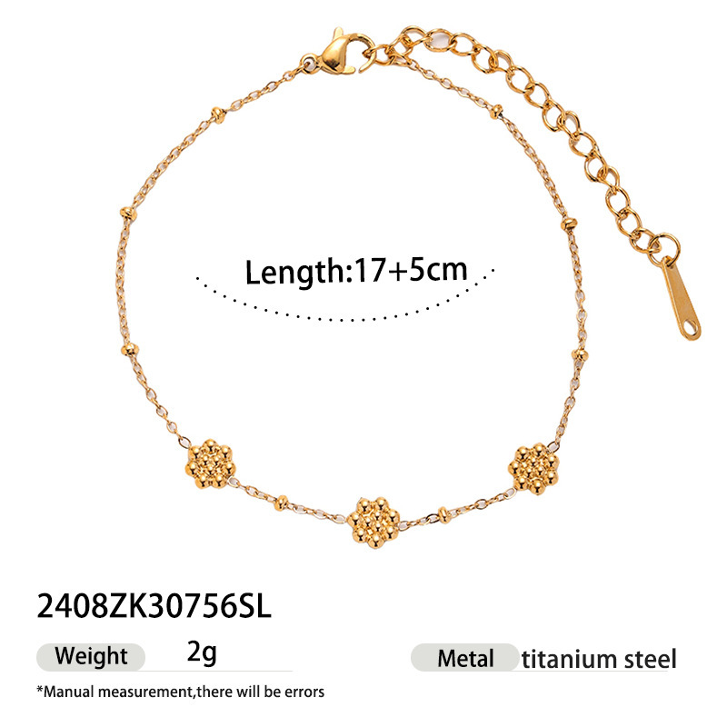 18k gold-plated high-color stainless steel bracelet stacked high-end natural stone conch hand jewelry