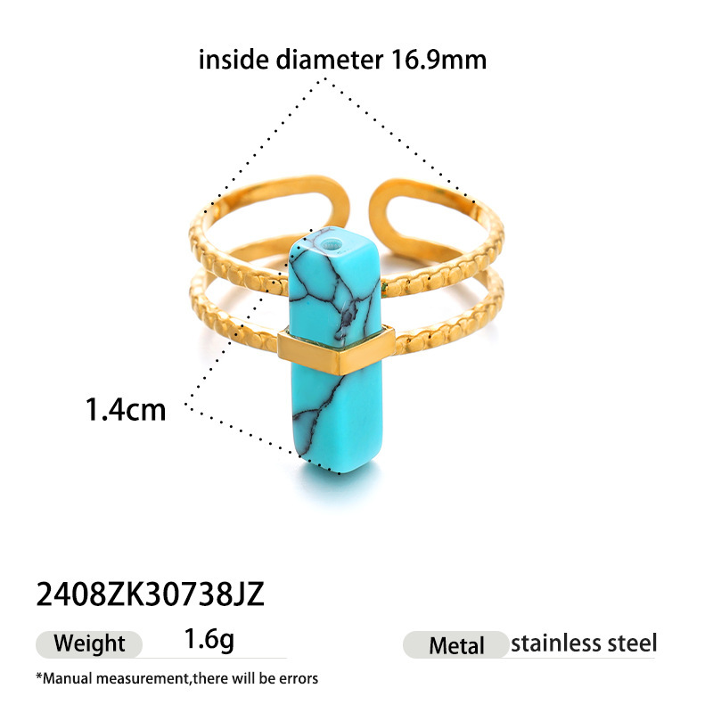 Oil dripping colored stainless steel ring high-grade 18k gold cute jewelry