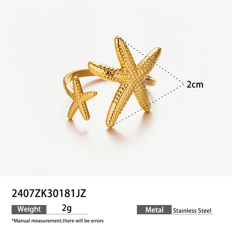 Ocean beach stainless steel ring niche design shell ring