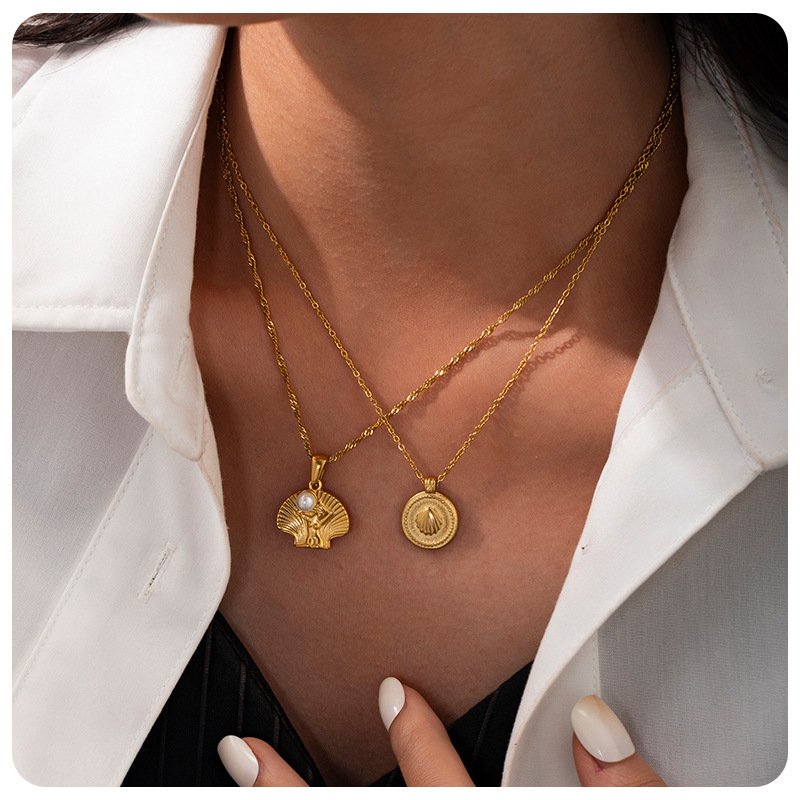 Summer Beach Style Shell Stainless Steel Necklace