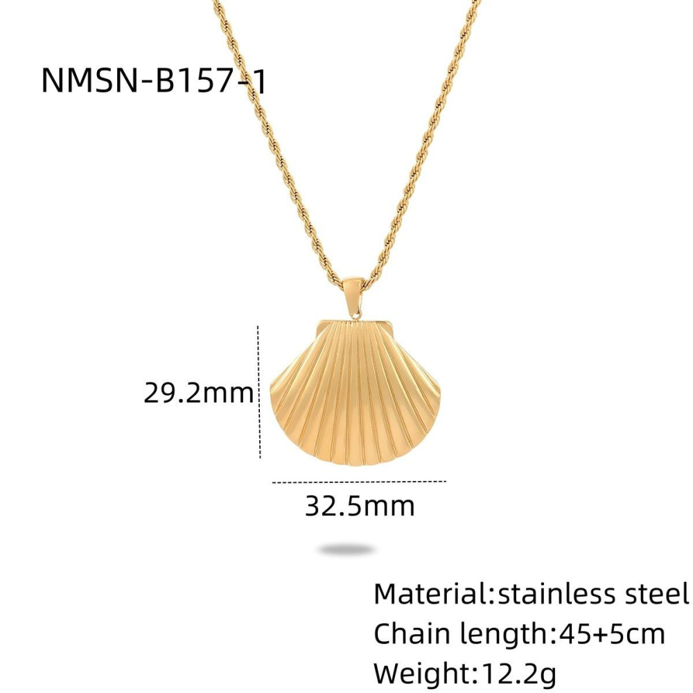 Ocean Shell Pearl Stainless Steel Necklace Set Fashionable, Light and Luxurious Versatile