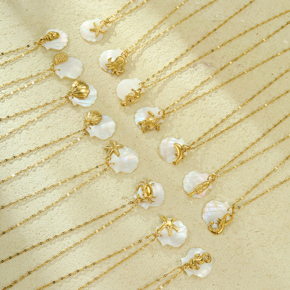 Design shell beach style ocean series pendant necklace clavicle chain