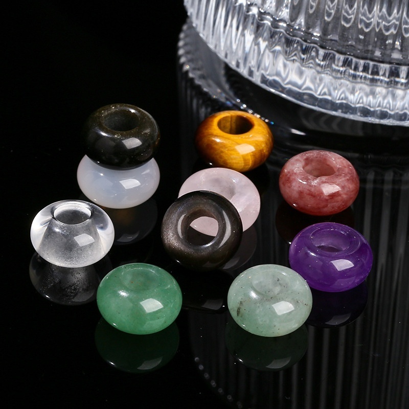10pcs/bag 10*4m natural crystal agate abacus large hole beads loose beads