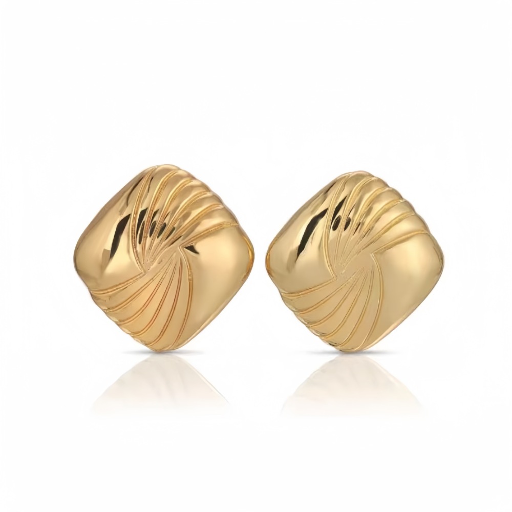 Wings Water Ripple Square Stainless Steel Earrings Light Luxury Trendy Earrings