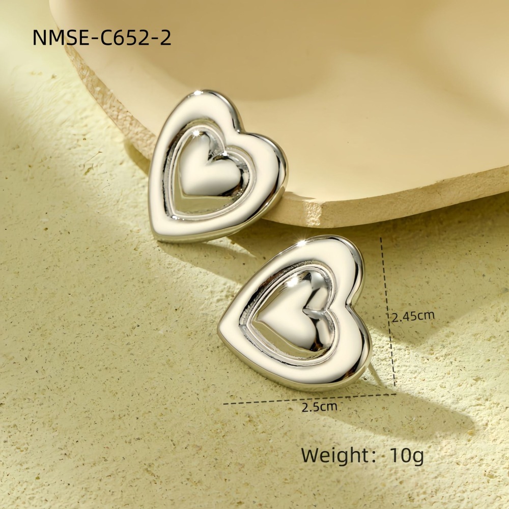 Love geometric square stainless steel earrings five-pointed star high-grade stainless steel earrings