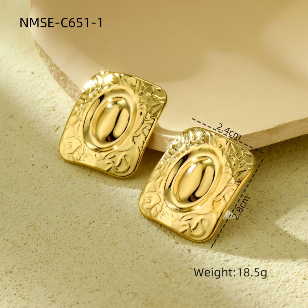 Love geometric square stainless steel earrings five-pointed star high-grade stainless steel earrings