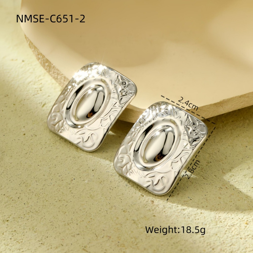 Love geometric square stainless steel earrings five-pointed star high-grade stainless steel earrings