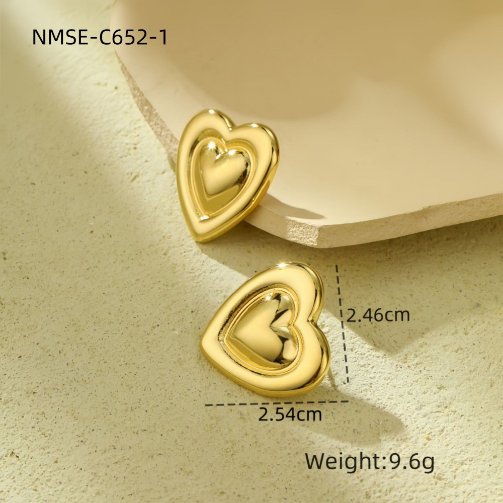 Love geometric square stainless steel earrings five-pointed star high-grade stainless steel earrings