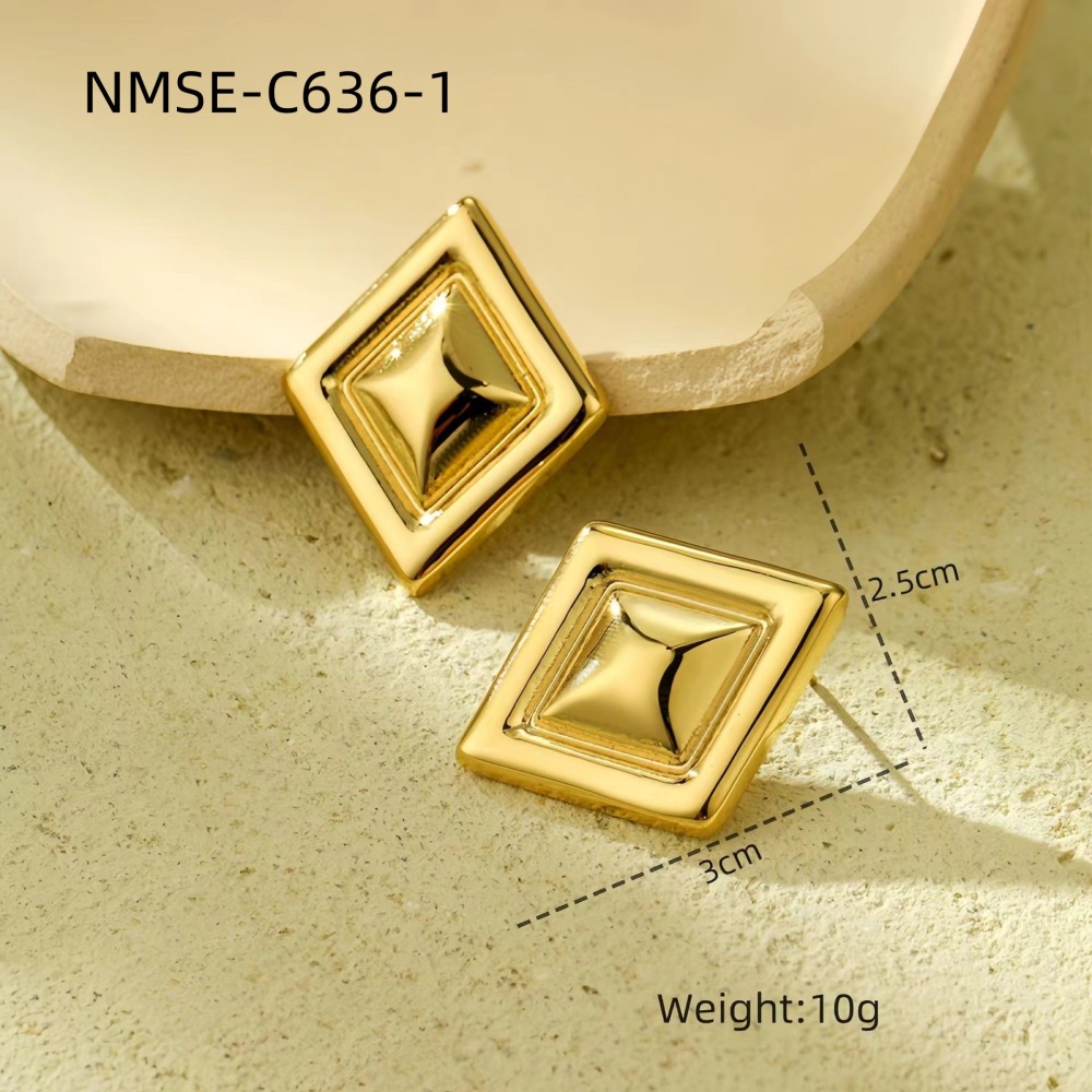 Love geometric square stainless steel earrings five-pointed star high-grade stainless steel earrings