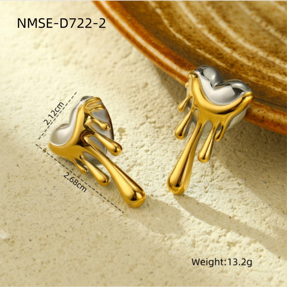 Lava love water drop stainless steel earrings fashionable light luxury high-end color diamond earrings
