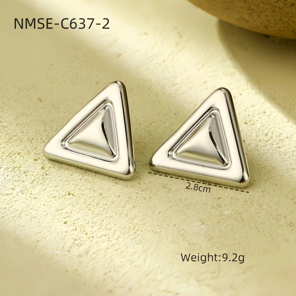 Love geometric square stainless steel earrings five-pointed star high-grade stainless steel earrings