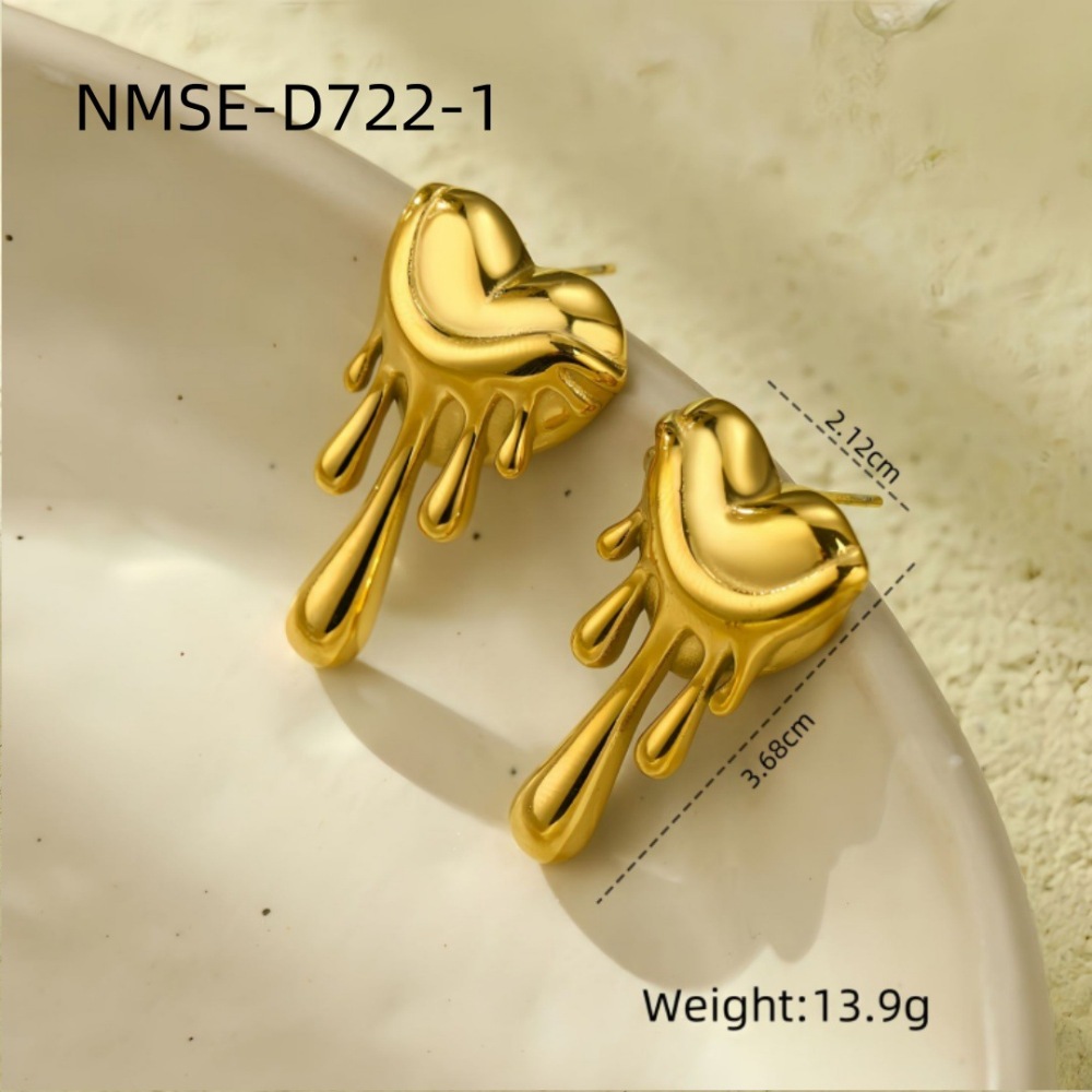 Lava love water drop stainless steel earrings fashionable light luxury high-end color diamond earrings