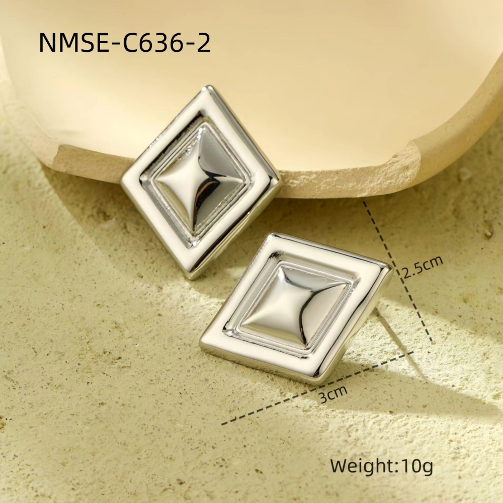 Love geometric square stainless steel earrings five-pointed star high-grade stainless steel earrings