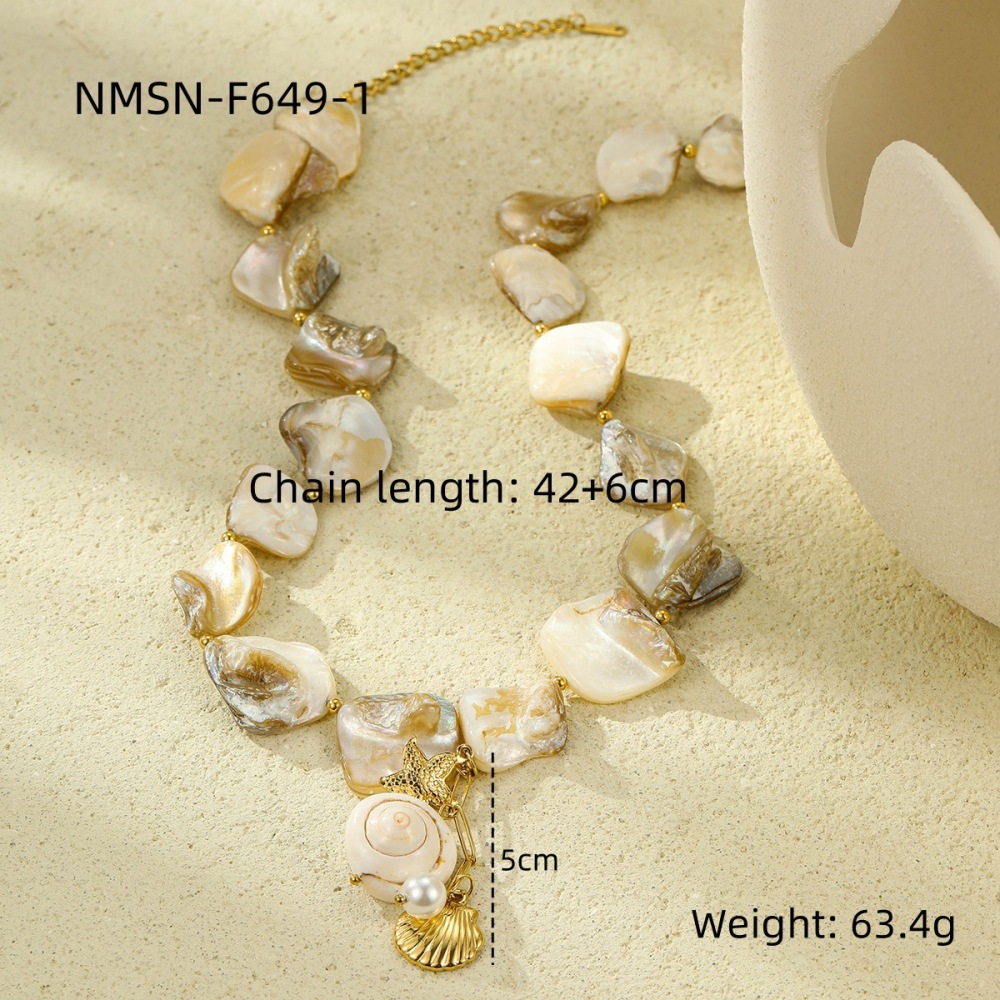 Ocean Series Beach Holiday Style Necklace Bracelet Earrings Shell Starfish Stainless Steel Jewelry