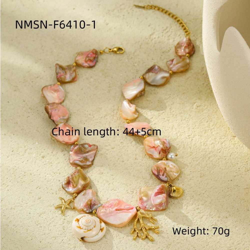 Ocean Series Beach Holiday Style Necklace Bracelet Earrings Shell Starfish Stainless Steel Jewelry