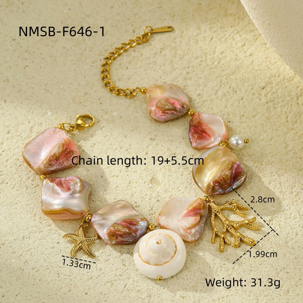 Ocean Series Beach Holiday Style Necklace Bracelet Earrings Shell Starfish Stainless Steel Jewelry