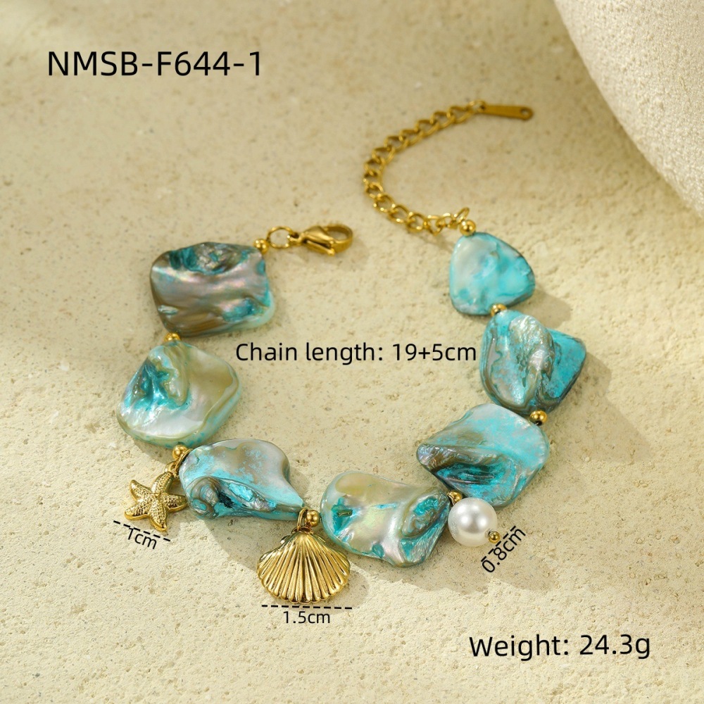 Ocean Series Beach Holiday Style Necklace Bracelet Earrings Shell Starfish Stainless Steel Jewelry