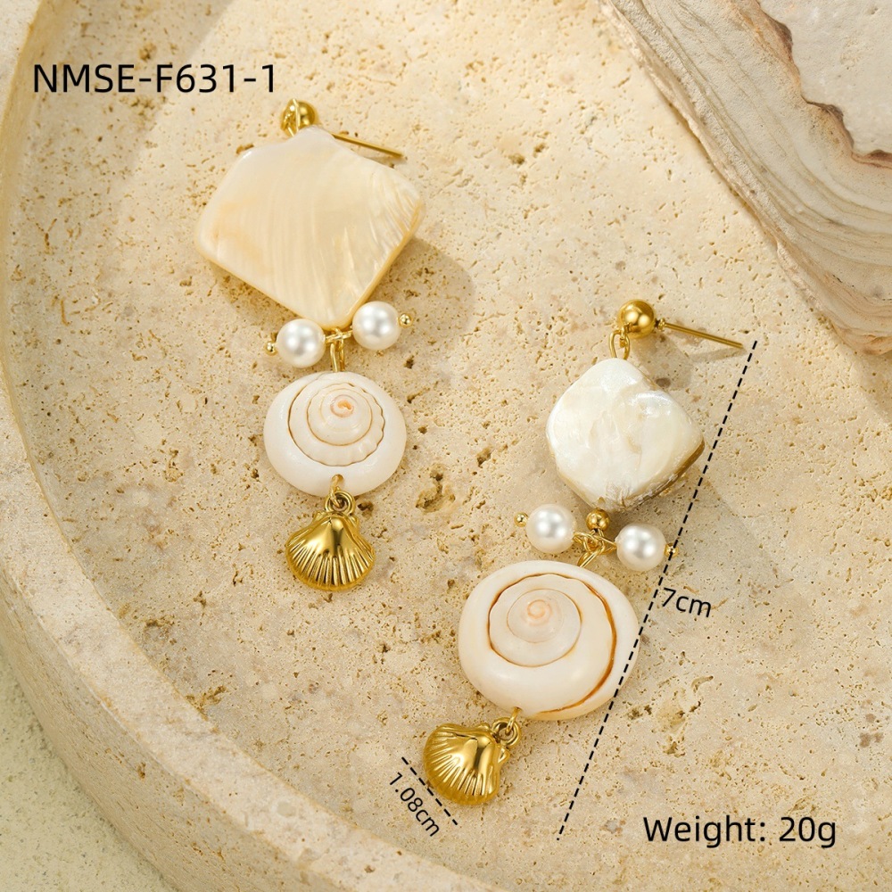 Ocean Series Beach Holiday Style Necklace Bracelet Earrings Shell Starfish Stainless Steel Jewelry