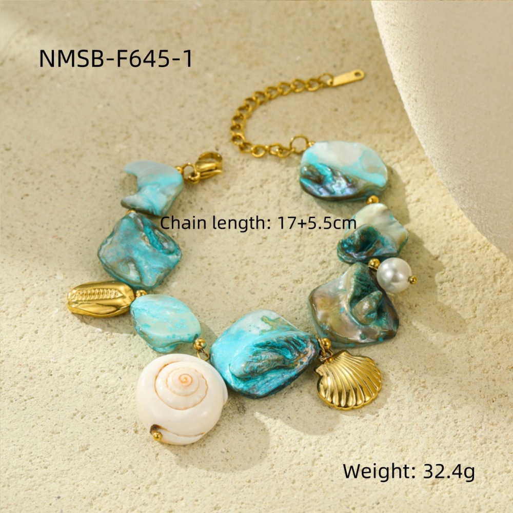 Ocean Series Beach Holiday Style Necklace Bracelet Earrings Shell Starfish Stainless Steel Jewelry