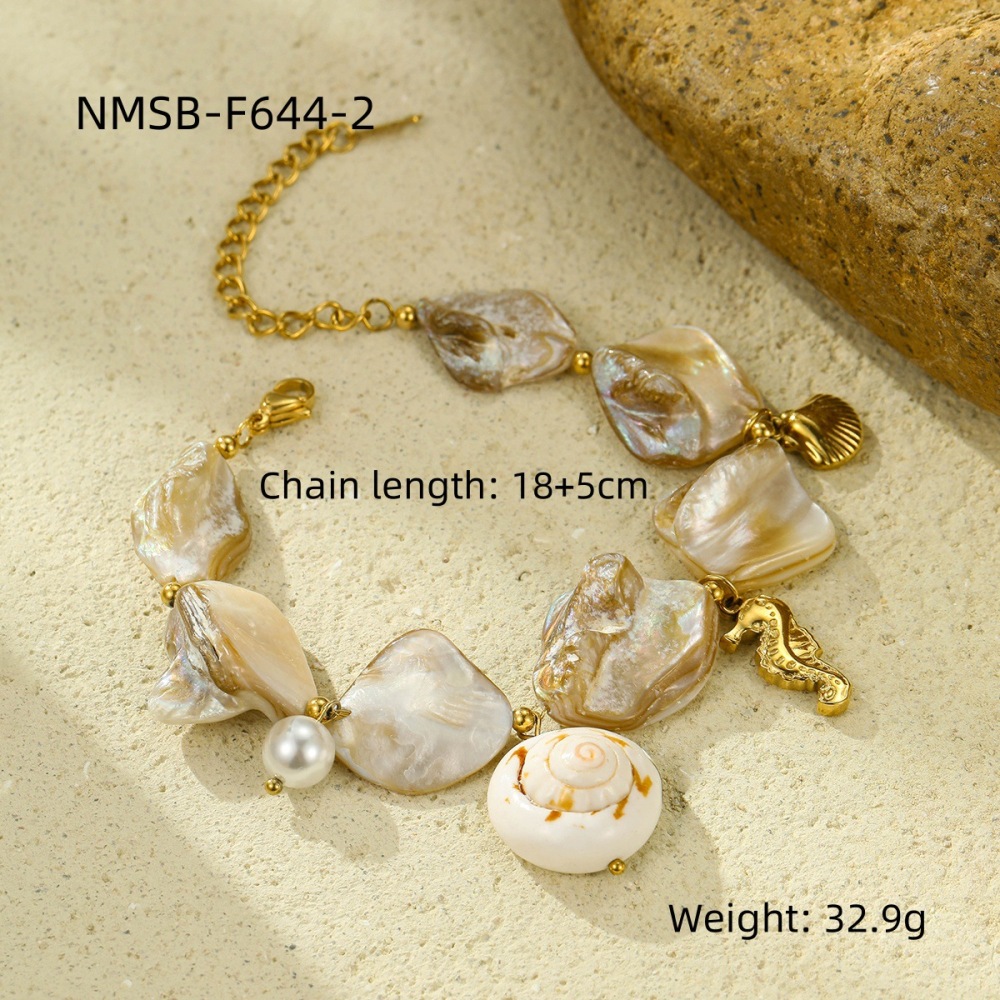Ocean Series Beach Holiday Style Necklace Bracelet Earrings Shell Starfish Stainless Steel Jewelry