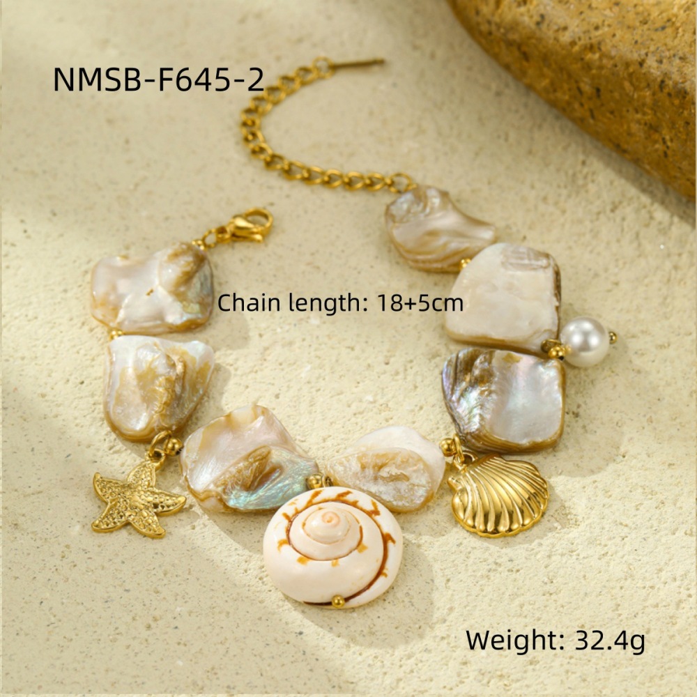 Ocean Series Beach Holiday Style Necklace Bracelet Earrings Shell Starfish Stainless Steel Jewelry