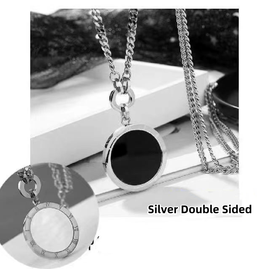 Retro B letter high-grade sweater chain long round pendant hip-hop jewelry