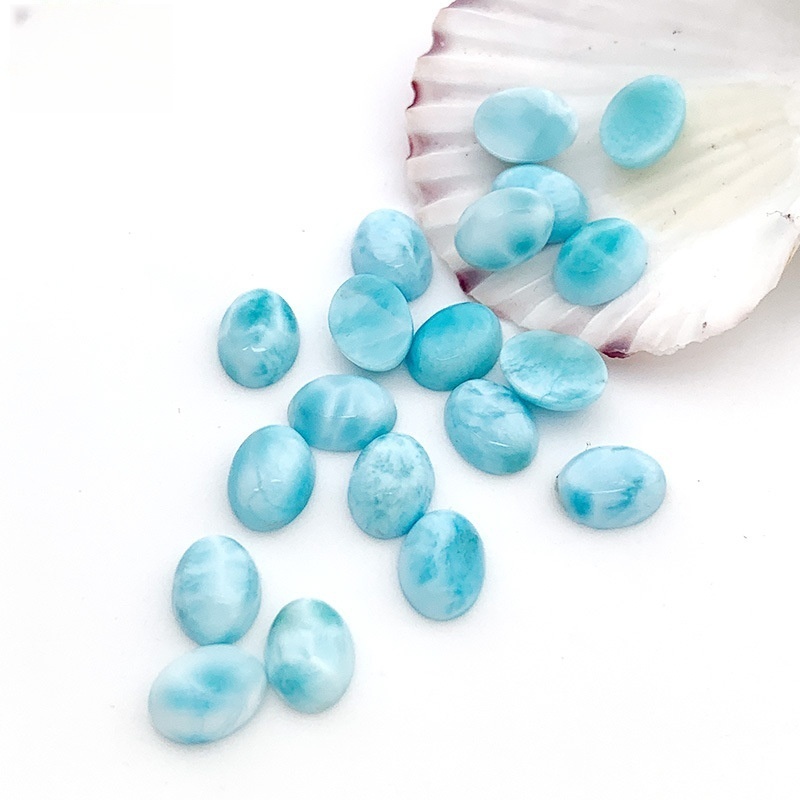 20pcs/bag Natural high quality Larimar sea pattern stone ring face