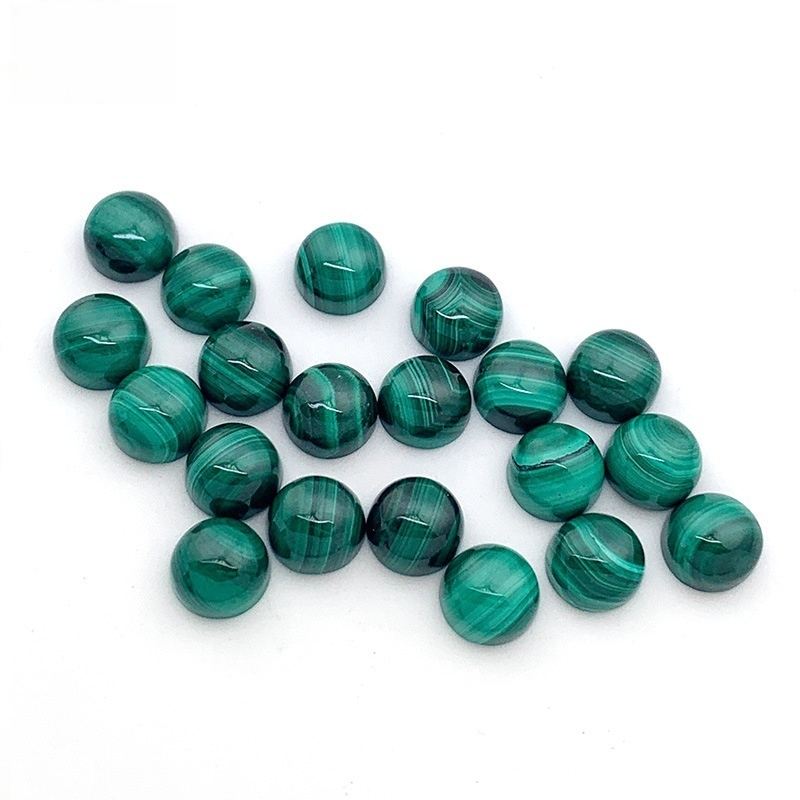 20pcs/bag Natural Malachite Ring Face Round Egg Shape
