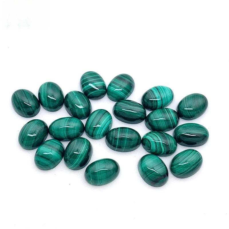 20pcs/bag Natural Malachite Ring Face Round Egg Shape