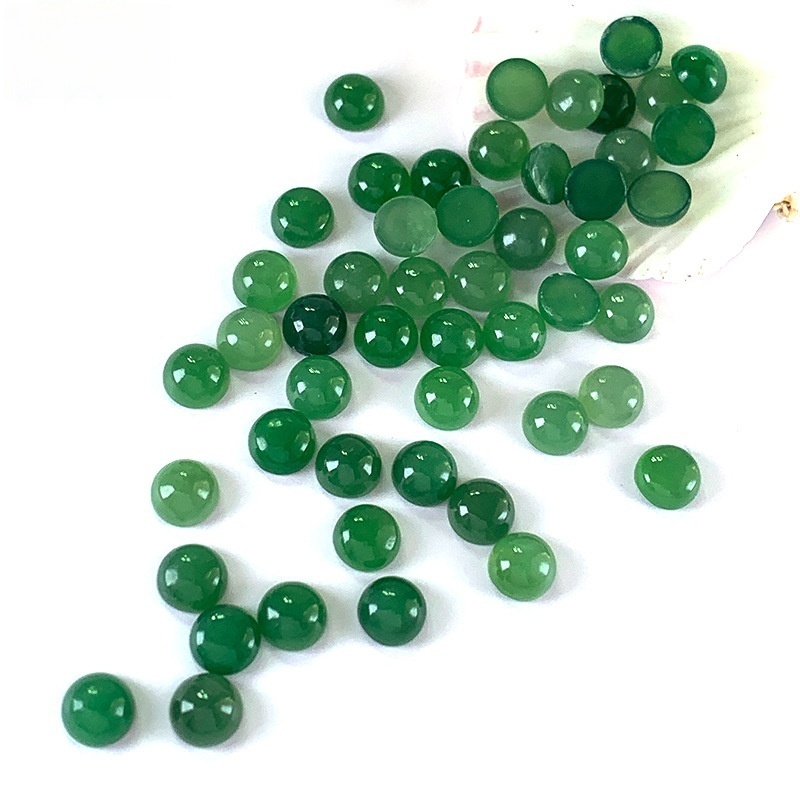 20pcs/bag Natural Hetian Jasper Ring Face Round