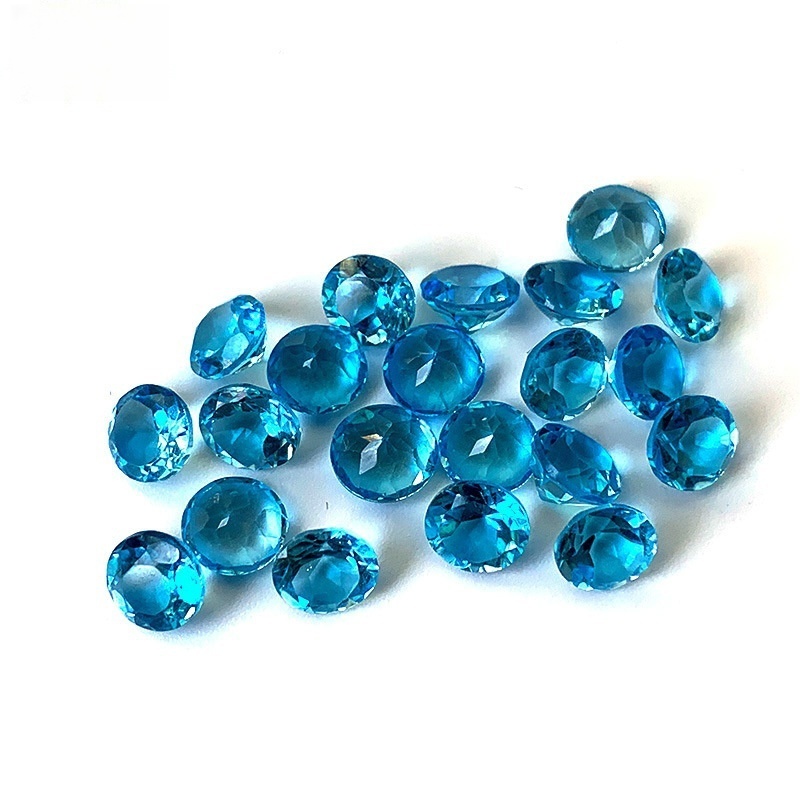 20 pcs/bag Natural Swiss Blue Topaz Ring Face