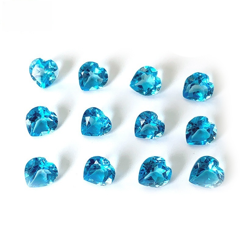 20 pcs/bag Natural Swiss Blue Topaz Ring Face