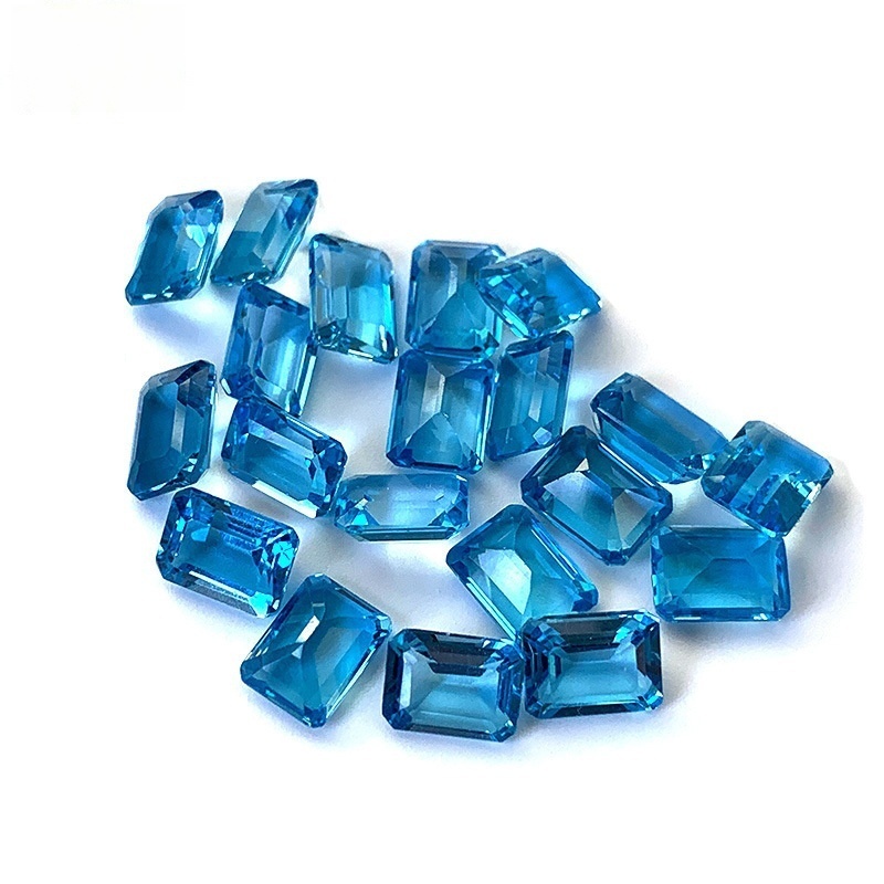 20 pcs/bag Natural Swiss Blue Topaz Ring Face
