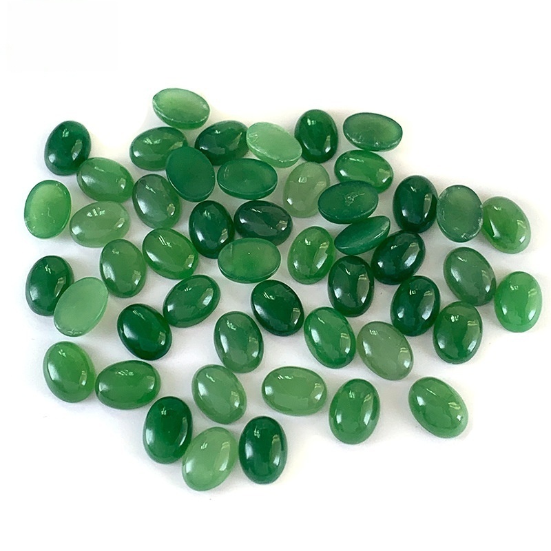20 pcs/bag Natural Hetian Jasper Ring Face Emerald Green Jasper