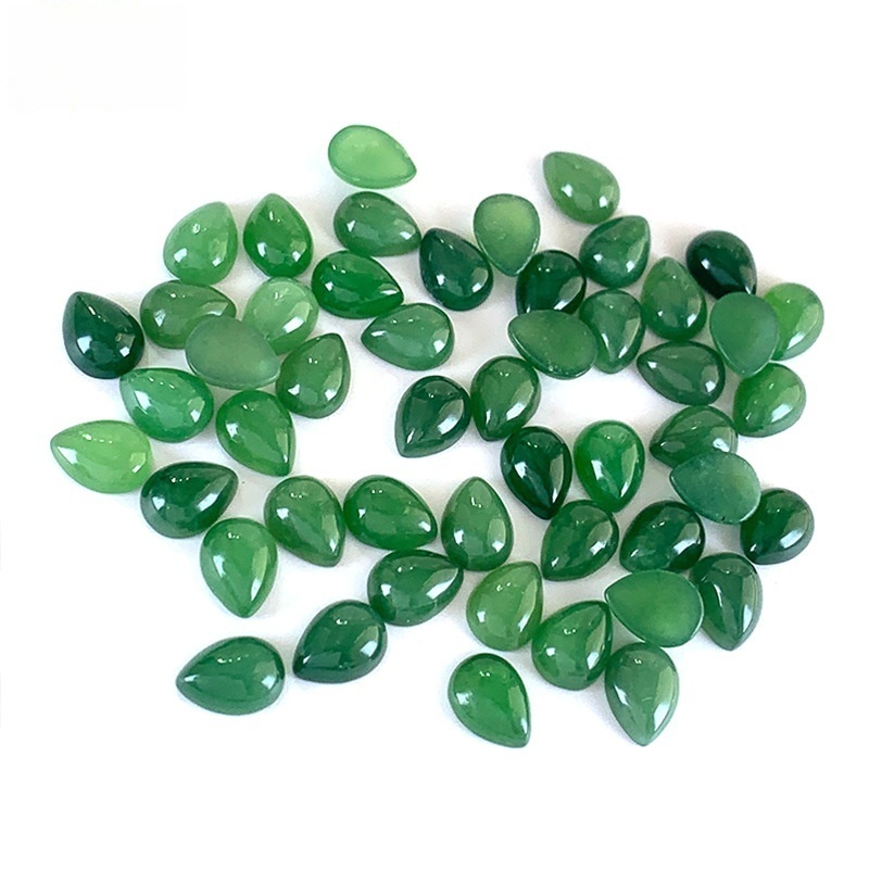 20 pcs/bag Natural Hetian Jasper Ring Face Emerald Green Jasper