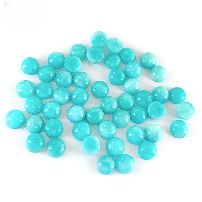 20pcs/bag Natural old mine amazonite round ring face half round beads