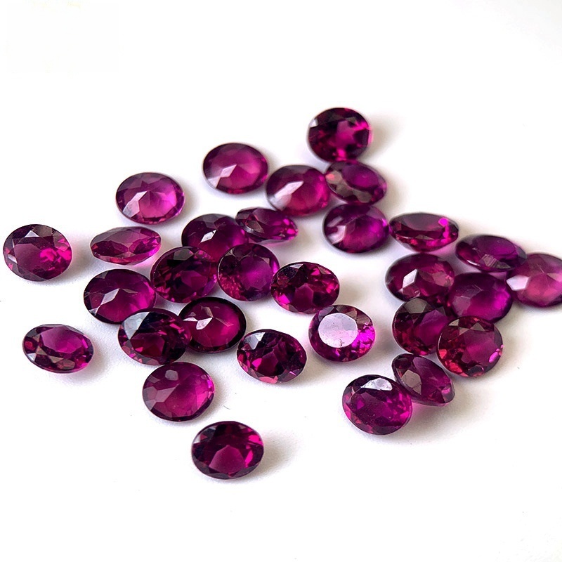20 pcs/bag Natural purple garnet ring face round 4mm5mm