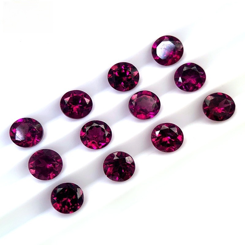 20 pcs/bag Natural purple garnet ring face round 4mm5mm