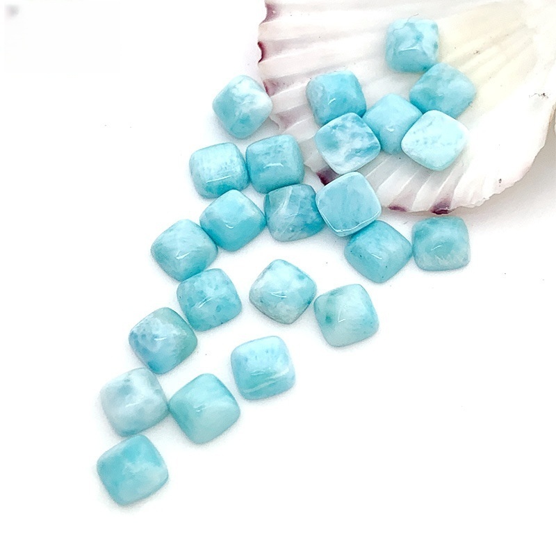 20 pcs/bag Natural sea-ripple stone ring face Square loose stone