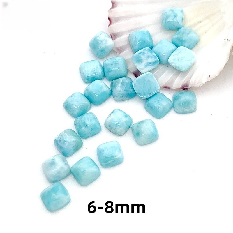 20 pcs/bag Natural sea-ripple stone ring face Square loose stone