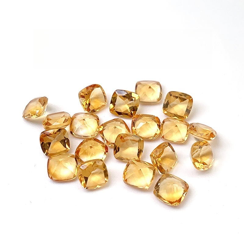 20 pcs/bag Natural yellow crystal pillow-shaped ring face square