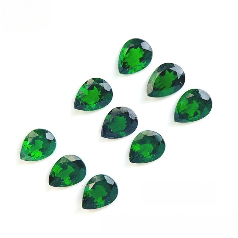 20pcs/bag Natural Diopside Pear Shape Ring Face