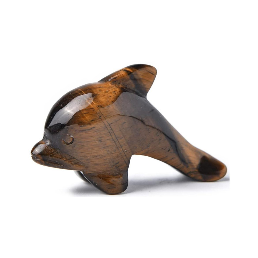 1.5 inch Natural crystal jade dolphin animal carving