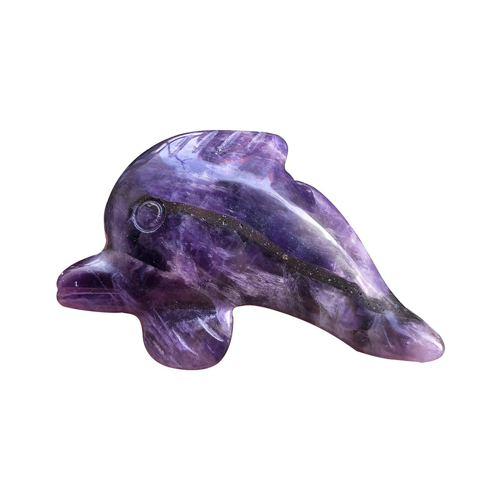 1.5 inch Natural crystal jade dolphin animal carving