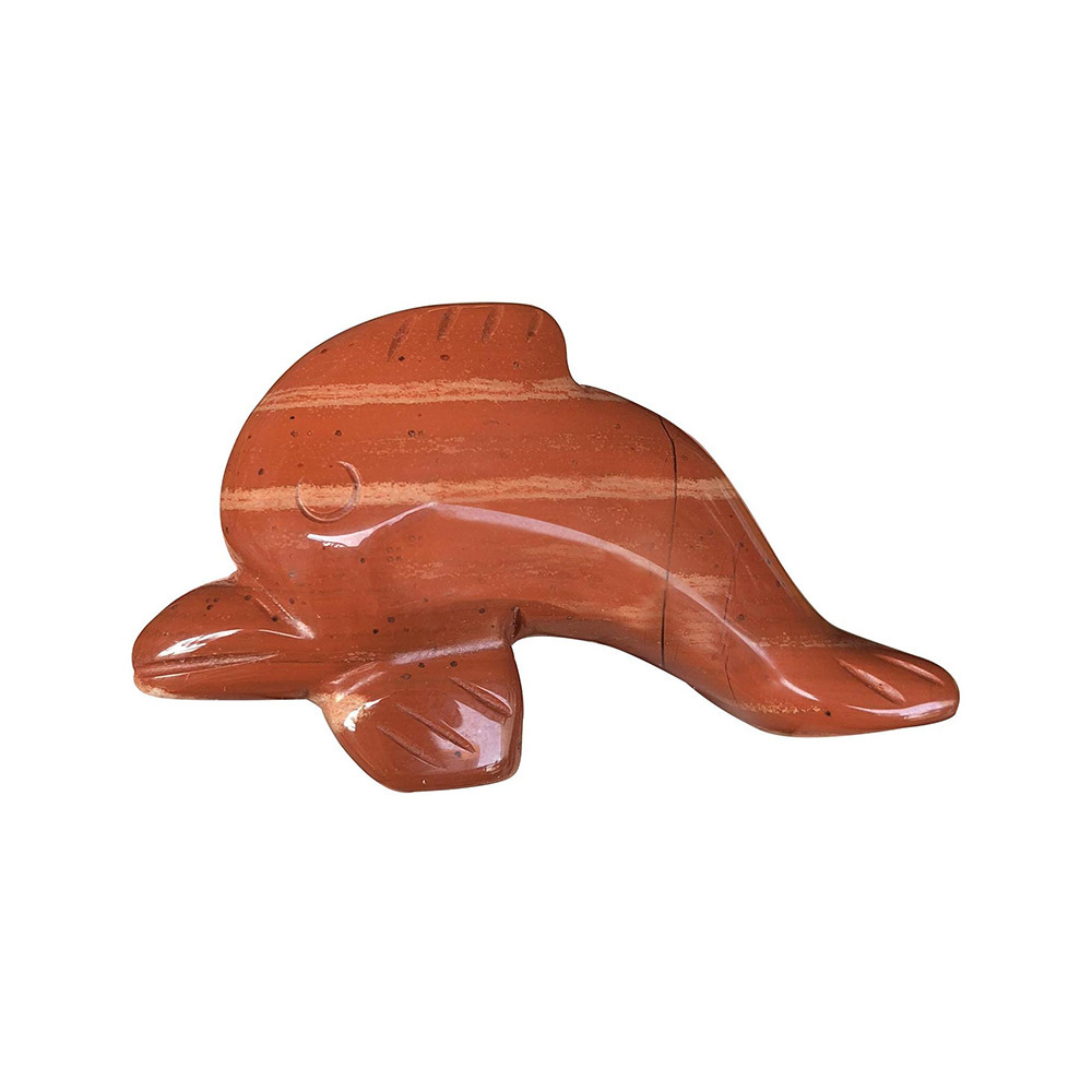 1.5 inch Natural crystal jade dolphin animal carving