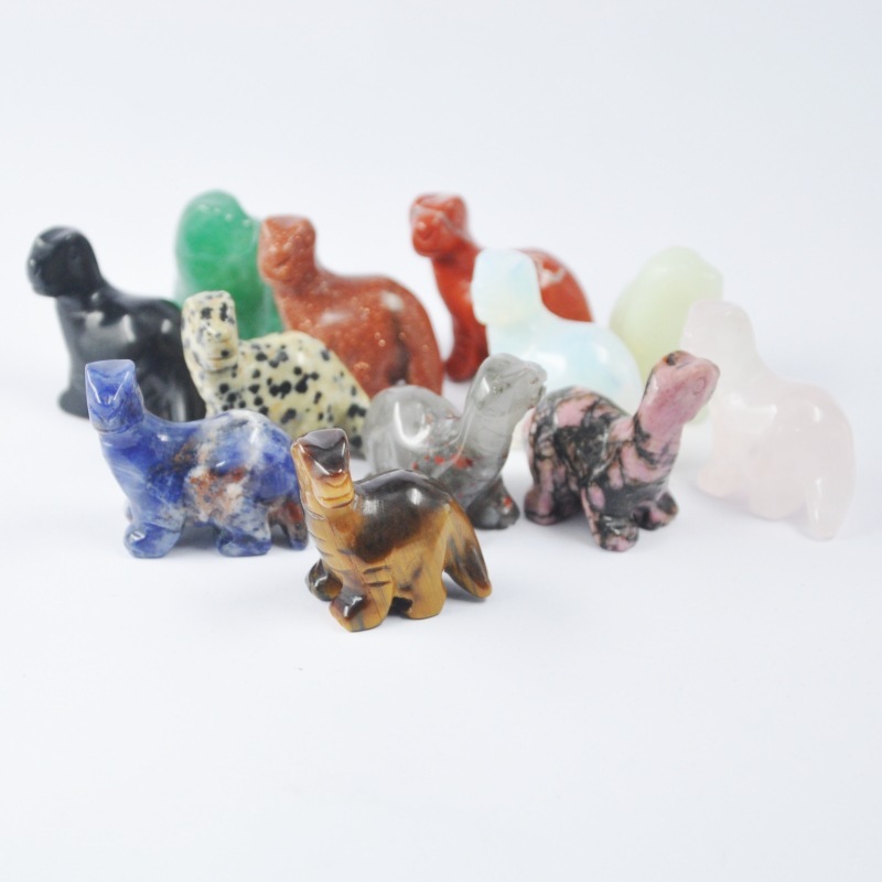 1.2 inch natural crystal jade small dinosaur carving ornaments
