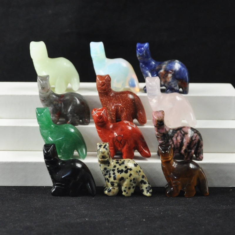 1.2 inch natural crystal jade small dinosaur carving ornaments